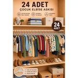 DEKOZUM MİNİ SMİLE Bebek Askısı Çocuk Askısı Elbise Akısı Tişört Gömlek Dolap Askı BEYAZ 24 ADET