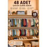 DEKOZUM MİNİ SMİLE Bebek Askısı Çocuk Askısı Elbise Akısı Tişört Gömlek Dolap Askı BEYAZ 48 ADET