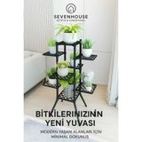 Dekozum Napoli 8'li Çiçeklik, 8 Raflı Saksı Standı, 8 Raflı Plastik Saksılık, Dekoratif Saksılık - Tek Ebat - Çok Renkli