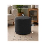 DEKOZUM PUFLY Peluş Çok Amaçlı Dekoratif Puf koltuk Dekoratif Puf ANTRASİT SİLİNDİR PUF