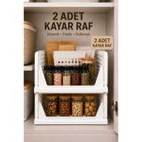 DEKOZUM RAYFLEX Kayar Raf Sistemi, Dolap İçi Düzenleyici Çekmece Ve Organizer Çok Amaçlı Mutfak Rafı 2 ADET BEYAZ