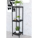 Dekozum Rose 3 Raflı Çiçeklik Saksılık Çiçek Saksı Standı Siyah