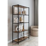 DEKOZUM SCARLET Metal Kitaplık 5 Raflı Çok Amaçlı Dosya Kitap Rafı Ofis Salon Mutfak Raf 150 Cm ATLANTİKÇAM