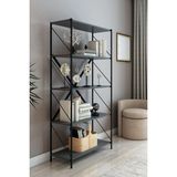 Dekozum Stone Metal Kitaplık Ofis Kitaplık Çok Amaçlı Dekoratif Raf Stand 150 cm - Antrasit