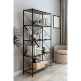 Dekozum Stone Metal Kitaplık Ofis Kitaplık Çok Amaçlı Dekoratif Raf Stand 150 cm - Atlantik Çam