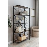 DEKOZUM STONE Metal Kitaplık Ofis Kitaplık Çok Amaçlı Dekoratif Raf Stand 150 cm