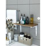 Dekozum Tekli Dekoratif Duvar Rafı, Kitaplık ve Organizer, Banyo, Mutfak, Balkon - Atlantik Çam