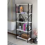 DEKOZUM TİTAN Kitaplık Dekoratif Çok Amaçlı Raf Ofis Salon Raf Kitap Standı 150cmx60cm