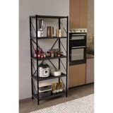 DEKOZUM TİTAN Mutfak Rafı Kiler Rafı Mikrodalga Fırın Rafı Çok Amaçlı Raf 150x60 cm ANTRASİT