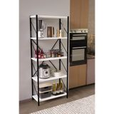 DEKOZUM TİTAN Mutfak Rafı Kiler Rafı Mikrodalga Fırın Rafı Çok Amaçlı Raf 150x60 cm BEYAZ