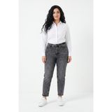 Dekploy Kadın Yüksek Bel Mom Fit Jean Pantolon BGL-ST05450 - Füme - 38