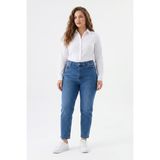 Dekploy Kadın Yüksek Bel Mom Fit Jean Pantolon BGL-ST05450 - Mavi - 36