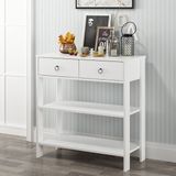 Dekrosso Luke Modern Dekoratif 2 Çekmeceli 2 Raflı Dresuar Beyaz