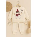 DeKuBaby Yılbaşı Temalı Bebek-Çocuk 2'li Eşofman Takımı ( Sweatshirt-Beli Lastikli Eşofman Altı ) - 1 Yaş