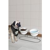 Dekula 2'Li Seramik Mama Ve Su Kabı Metal Standlı Kedi Köpek Mama Kabı Evcil Hayvan Mama Kasesi