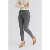 DELDNM Chara Kadın Füme Süper Skinny Fit Esnek Likralı Denim Jean Dar Paça Kot Pantolon