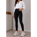 DELDNM Wild Kadın Siyah Yüksek Bel Likralı Dar Paça Jean Skinny Kot Pantolon
