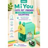 Deli 0641 Miyou Cute Pet Friends Çevirmeli Kalemtıraş – Yeşil - Standart