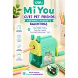 Deli 0641 MiYou Cute Pet Friends Çevirmeli Kalemtıraş – Yeşil