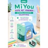 Deli 0739 MiYou Cute Pet Friends Çevirmeli Kalemtıraş – Mavi