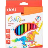Deli Color Run Keçeli Kalem Karton Kutu 12’li C10000