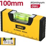 Deli Delı 2’si 1 Arada Lazer Mesafe Ölçer ve Şerit Metre 100MM Mini Su Terazisi - Sarı - Siyah
