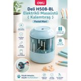 Deli Elektrikli Masa Üstü Pastel Mavi Kalemtıraş H508-BL