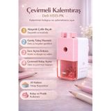 Deli H515-PK Çevirmeli Kalemtıraş – Geniş Hazneli, Dayanıklı Çelik Bıçaklı Masaüstü Kalemtraş (Pembe