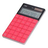 Deli Hesap Makinesi 12 digit Kırmızı