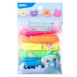 Deli Mini Desenli Fosforlu Kalem 6'lı Paket