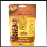 Delibon 60 gr Kedi Ödül Bisküvisi Somonlu İçi Dolgulu-Ama.051