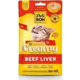 Delibon Creamy Dana Ciğerli 5x15 GR Sıvı Kedi Ödül Maması