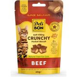 Delibon Sığır Etli Dolgulu Kedi Ödül Bisküvisi 60 gr Yetişkin Kediler İçin Lezzetli Atıştırmalık