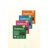 Delidates Şeker İlavesiz Doğal Çikolata 4'lü Tadım Seti | Sade, Fındıklı, Portakallı, Bademli & Deniz Tuzlu