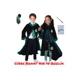 Delikanlı Harry Potter Kostüm Kravat Gözluk ve Asa 4 lü set
