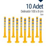 Delinatör 100 x 8 cm Sarı 10 Adet, Esnek Duba