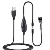 Delinx 12V Fan Hız Kontrolörü, Fan Güç Adaptörü, USB 5V Step UP DC 12V Adaptöre Güçlendirme, 5-12V Ayarlanabilir, 3/4 Pin Fan Konektör Kablosu, 1,5 m Uzunluk