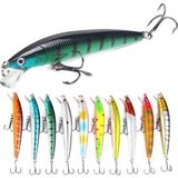 Delixa 10 Adet 10CM 9gr Minnow Sahte Olta Yem Seti Rapala 1m Derinlik 10 Farklı Renk Karbon Çelik Iğne