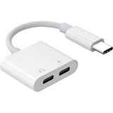 Delixa 5067 Type C To Kulaklık Hızlı Şarj Giriş Çevirici Çoklayıcı Çoğaltıcı Splitter Adaptör