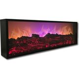 Delixa Dekoratif Elektrikli Yapay Şömine - 100X31.5X16.5 cm - Farklı Renk Modları,kumandalı, Bluetooth Ses - Standart