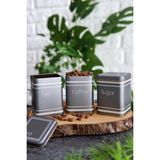 Delixa -Metal Çay, Kahve, Şeker Saklama Kutusu 3 Lü Set 7.5 x 7.5 x 10.2 Cm, Silver (Silver) - Standart