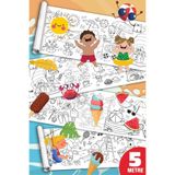 Delixa SinaTicaret Yaz Aktiviteleri Dev Boyama Kağıdı Rulosu, 5 Metre x 45 cm, Çocuklar İçin Eğitici ve Eğl