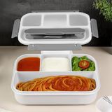 Delixa Sızdırmaz Contalı Yemek Kabı - 4 Bölmeli Çatal Kaşıklı Diyet Beslenme Kutusu Lunch Box Gri - Standart