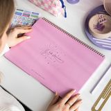 Delixa Süresiz Haftalık Spiralli Masaüstü Planlayıcı 24X34 cm - Desk Planner Pembe - Standart