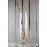 Delizli El Imalati 15 Cm Genişlik - 40 Cm El Işciliği Silindir Vazo Cam Ps40 Kalın Taban
