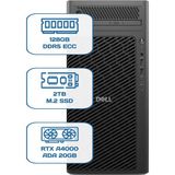 Dell Pro Max Tower T2 Core Ultra 9 285K 128GB Ecc Ram 2tb M.2 SSD Rtx A4000 ADA 20 GB W11P Ws
