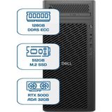Dell Pro Max Tower T2 Core Ultra 9 285K 128GB Ecc Ram 512GB M.2 SSD Rtx 5000 Ada 32GB W11P Ws