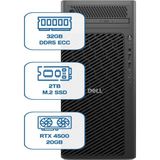 Dell Pro Max Tower T2 Core Ultra 9 285K 32GB Ecc Ram 2tb M.2 SSD Rtx 4500 20GB W11P Ws