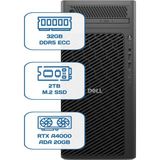 Dell Pro Max Tower T2 Core Ultra 9 285K 32GB Ecc Ram 2tb M.2 SSD Rtx A4000 ADA 20 GB W11P Ws