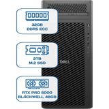 Dell Pro Max Tower T2 Core Ultra 9 285K 32GB Ecc Ram 2tb M.2 SSD Rtx Pro 5000 Blackwell 48 GB W11P Ws
